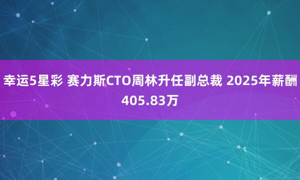 幸运5星彩 赛力斯CTO周林升任副总裁 2025年薪酬405.83万